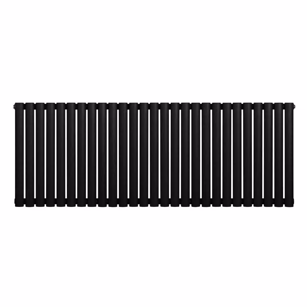 Monstershop Oval Single Column Steel Radiator in Black, W/H: 6.0 x 162.0 cm – 2