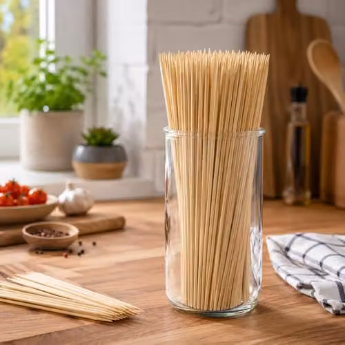Shatchi Bamboo BBQ Skewers, 400 Pieces, 15 cm, Natural Wood – 5