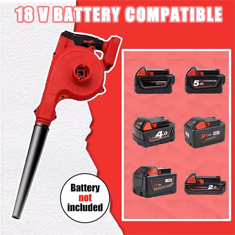 SPETLEK 2-in-1 Cordless Leaf Blower and Vacuum for Milwaukee 18V Batteries, Red – 4