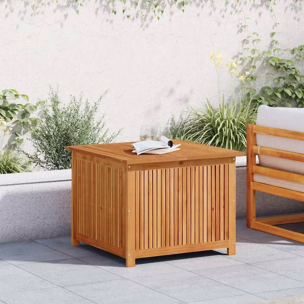 Berkfield Home Garden Storage Box in Brown Solid Acacia Wood W/D/H: 75 x 75 x 58 cm – 2