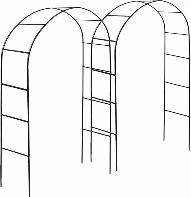 Harbour Housewares Black Metal Garden Arbour Arch Trellis Support