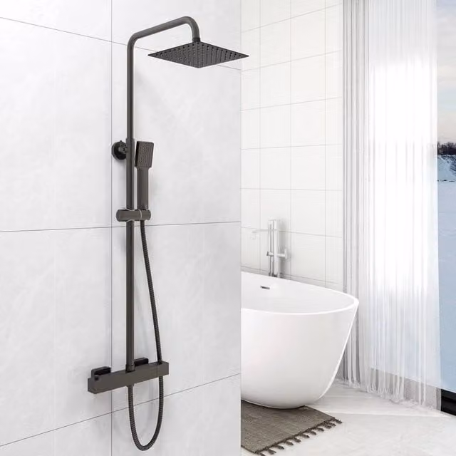 SPETLEK Matt Black Thermostatic Exposed Shower Mixer – 1