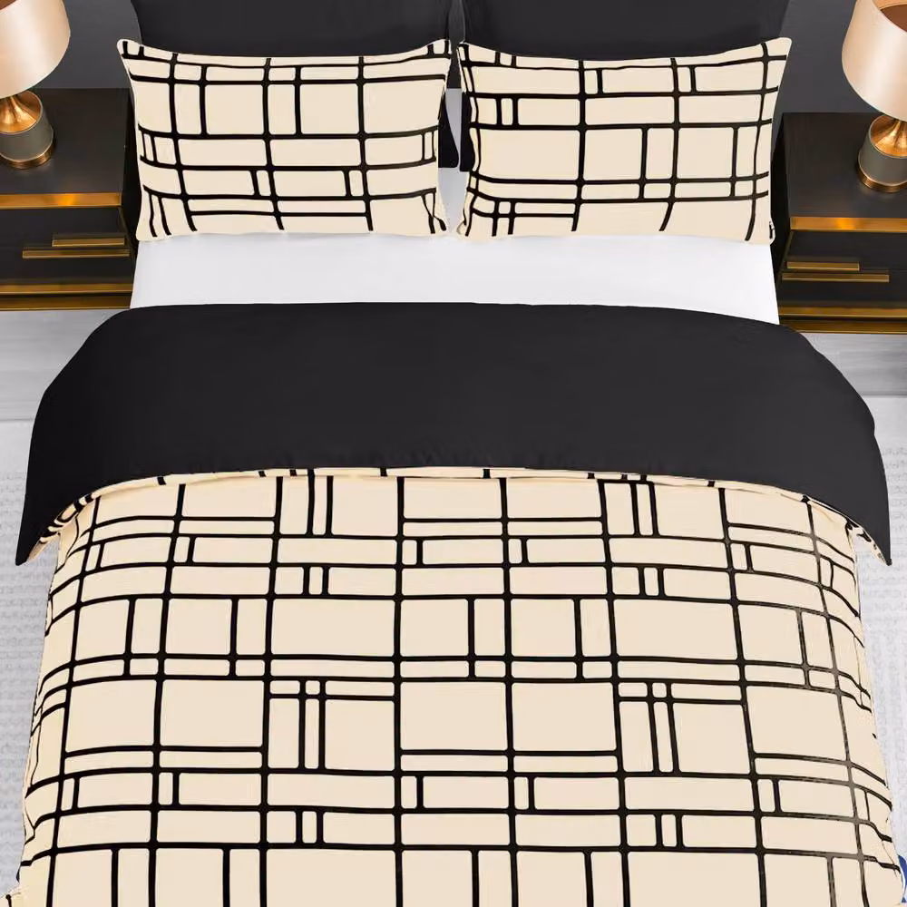 Pamposh Double Brushed Microfibre Duvet Cover Set with Zipper Closure in Taupe – 3