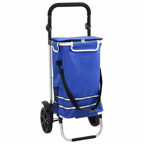vidaXL Shopping Trolley in Blue, W/D/H: 36.5 x 46.5 x 100.5 cm – 1