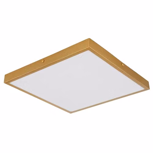Globo Lighting Modern Square LED Ceiling Light in Brass/Gold, W/D/H: 35 x 35 x 3.5 cm – 1