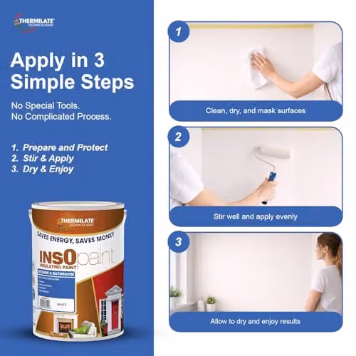 Thermilate Technologies Insulating Kitchen and Bathroom Paint, Mould Resistant, Baby Pink, 5L – 4