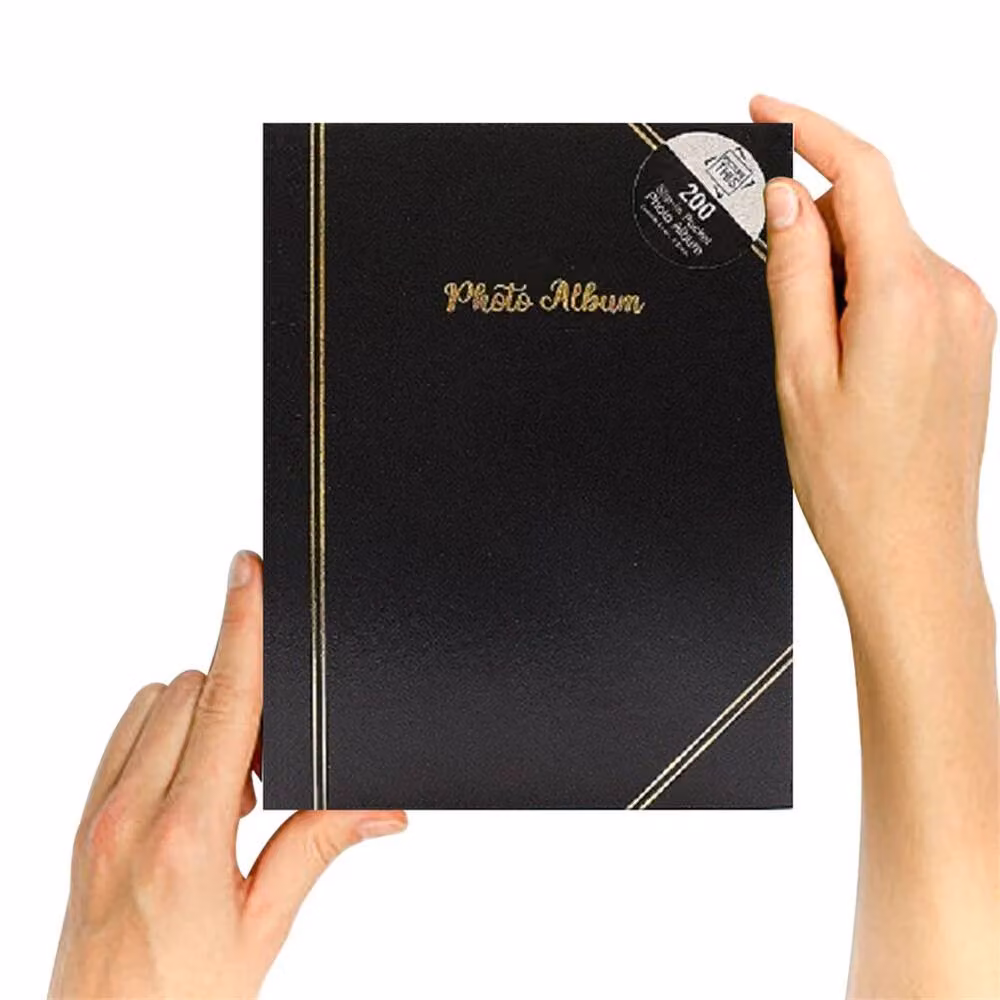 Nordara Set of 5 Black Photo Albums with 200 Slip-in Pockets, 10.16 x 15.24 cm – 5
