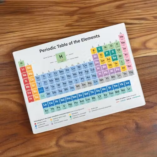 Purely Home Periodic Table Rectangular Glass Worktop Protector with Non-Slip Feet, Multicolour, W: 39 cm, D: 28.5 cm – 2
