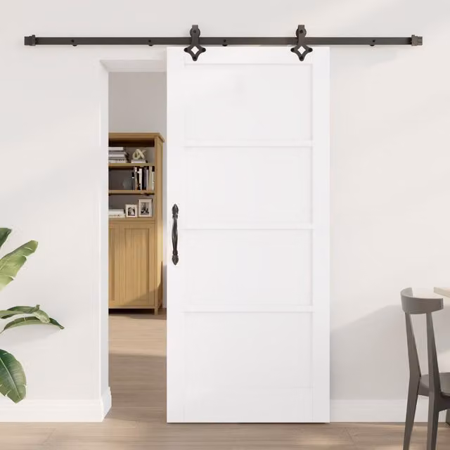 Berkfield Home Orkdal White Lacquered Sliding Door with Hardware Set – 1