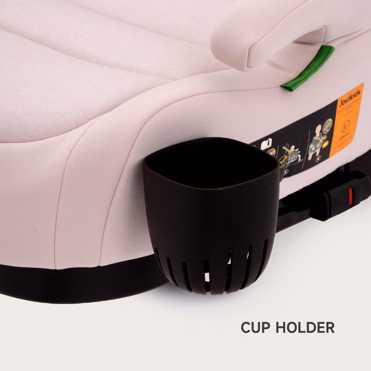 Aosom Pink ISOFIX Car Booster Seat with Cup Holder, ECE R129 i-Size, W: 42 cm, D: 40 cm, H: 17 cm – 6