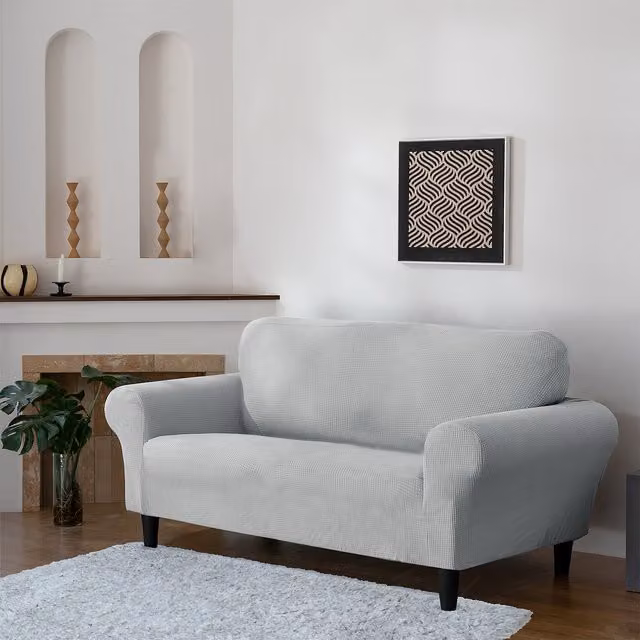 Home Republic Luxury Silver Stretch Armchair Cover
