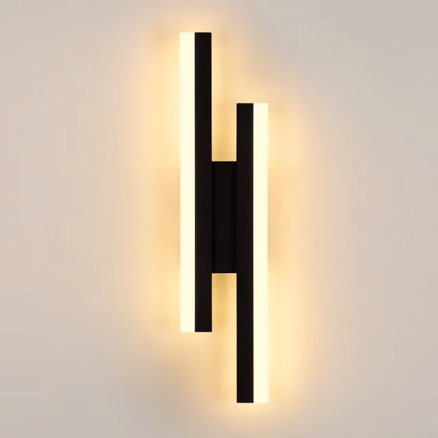 GOECO Modern LED Wall Light in Black, 16 W, 3000 K Warm White, Length: 40 cm