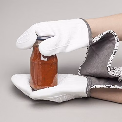 Zeal White Waterproof Silicone Double Oven Gloves – 5