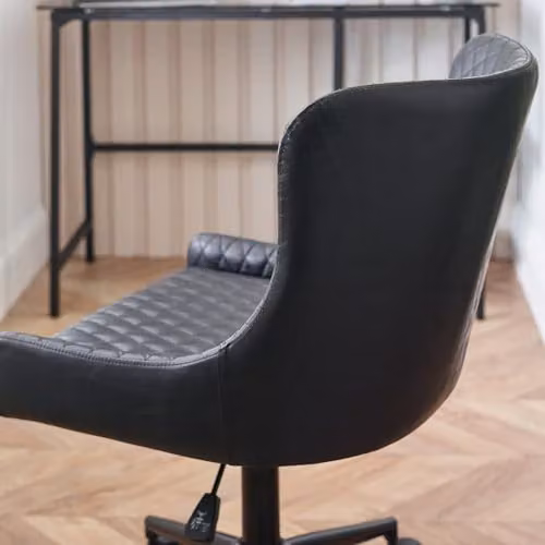 Julian Bowen Luxe Modern Upholstered Task Chair in Black Synthetic Leather, W: 52 cm, D: 60 cm – 6