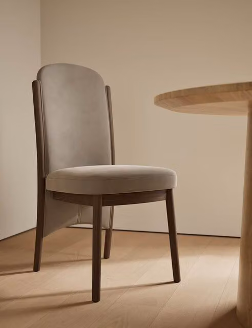 M&S Blair Mid-Century Velvet Dining Chairs Set of 2 in Mink