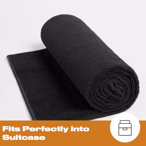 Brentfords OHS Black Microfibre Quick Dry Beach Towel, W: 71 cm, L: 152 cm – 4