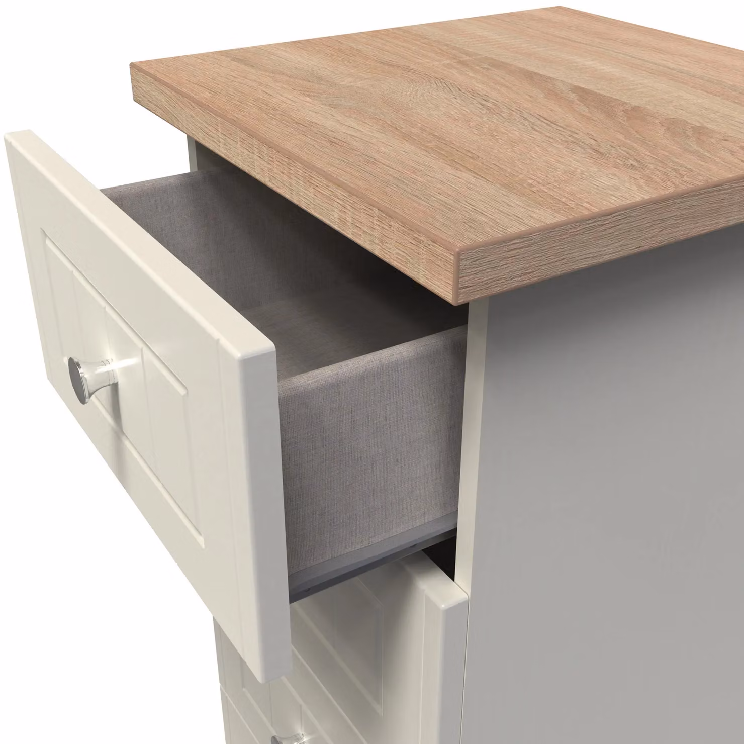 2 U Cambridge 5 Drawer Tall Bedside Chest in Cream – 3