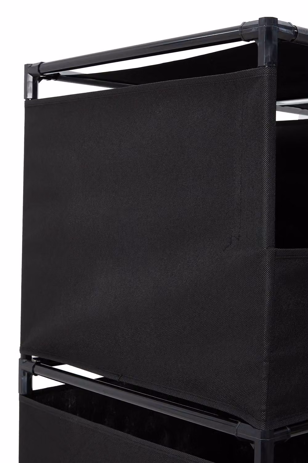 Garden Sanctuary Black Metal Portable Bedroom Cabinet with Hinged Doors and Hanging Rod – 4