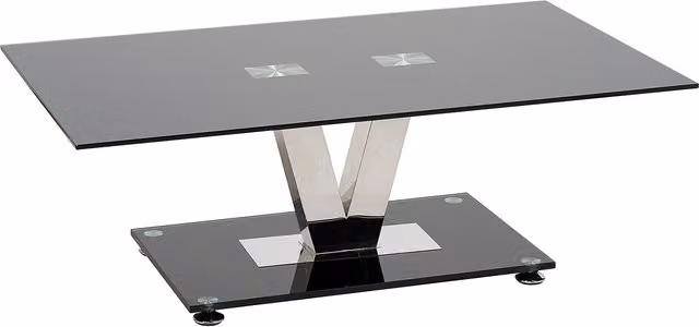 Thats Furniture Black Glossy Glass Rectangular Coffee Table for your Living Room W/D/H: 70 x 70 x 70 cm