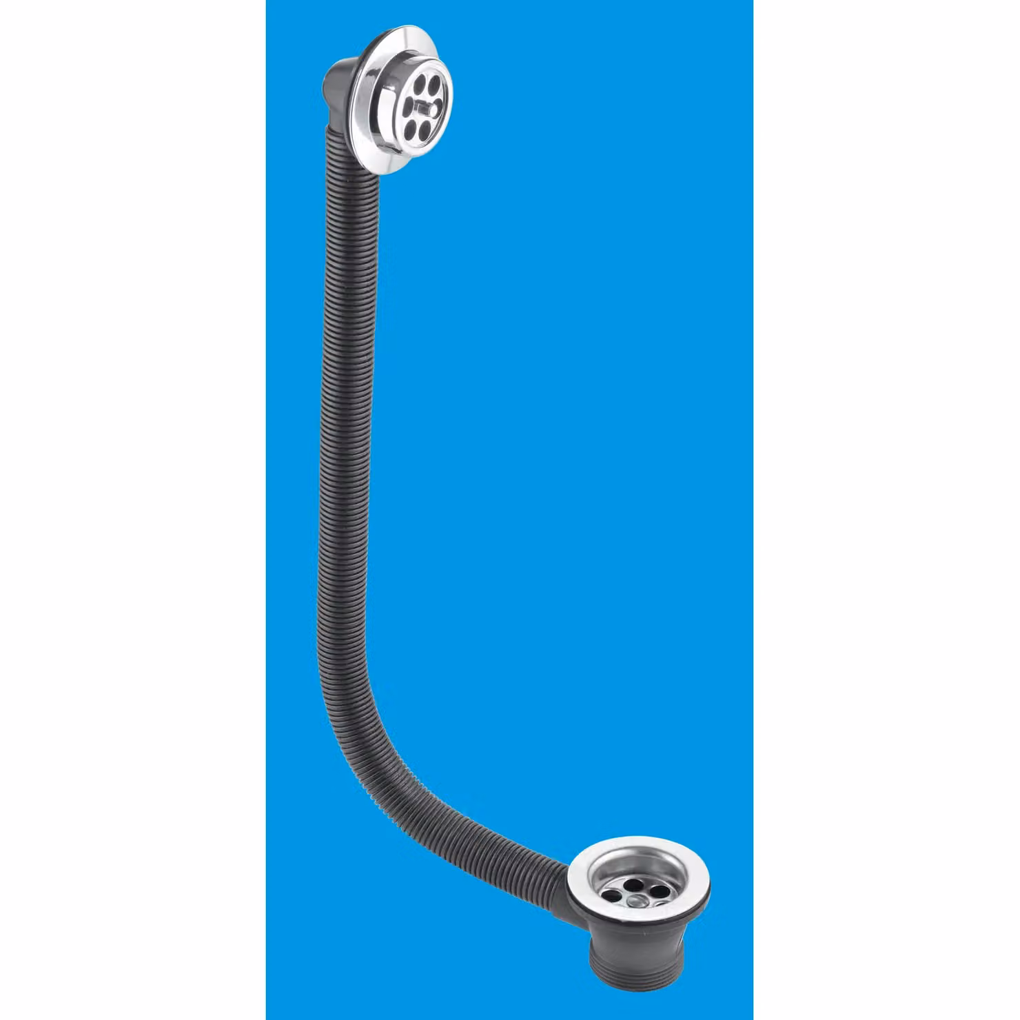 McAlpine Chrome Plated Combined Bath Waste and Overflow with 70mm Stainless Steel Flange, 1.5 inch, Silver – 2