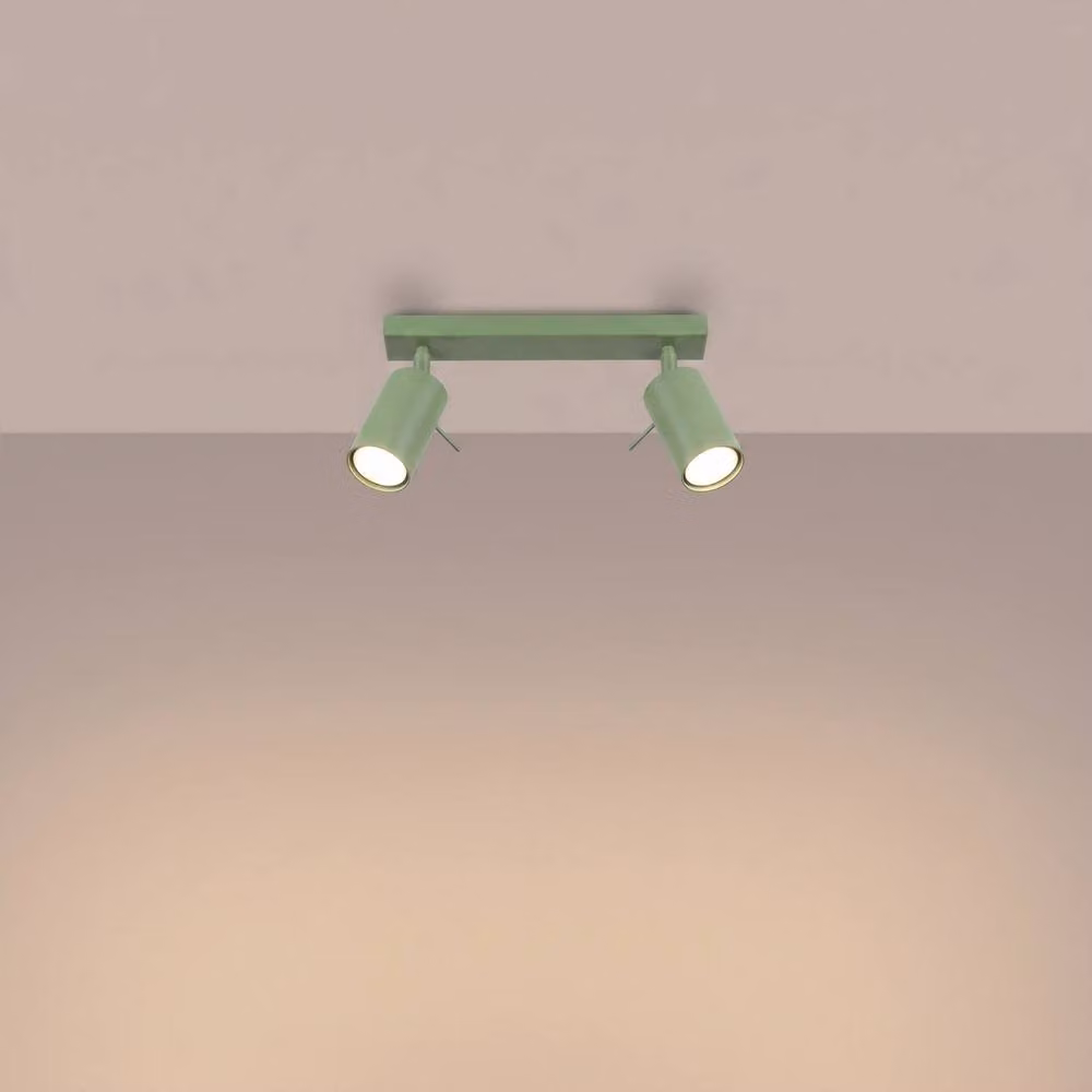 Sollux Lighting Modern Metal Ring Ceiling Lamp in Green, W/D/H: 30 x 30 x 6 cm – 2