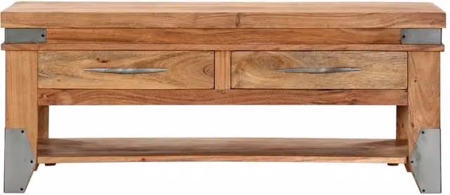 Berkfield Home Rectangular Coffee Table in Brown Solid Acacia Wood, W/D/H: 110 x 52 x 45 cm – 1