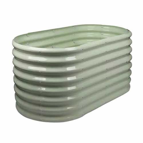 Harbour Housewares Raised Garden Bed, Green Galvanised Steel Bottomless Planter, W/D/H: 120 x 60 x 60 cm – 1