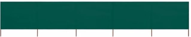 Berkfield Home 5-Panel Fabric Wind Screen, Green, W: 600 cm, H: 120 cm