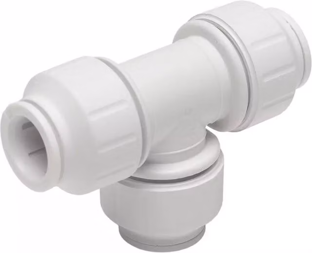 John Guest White Plastic 15mm Equal Tee (Pack of 2)