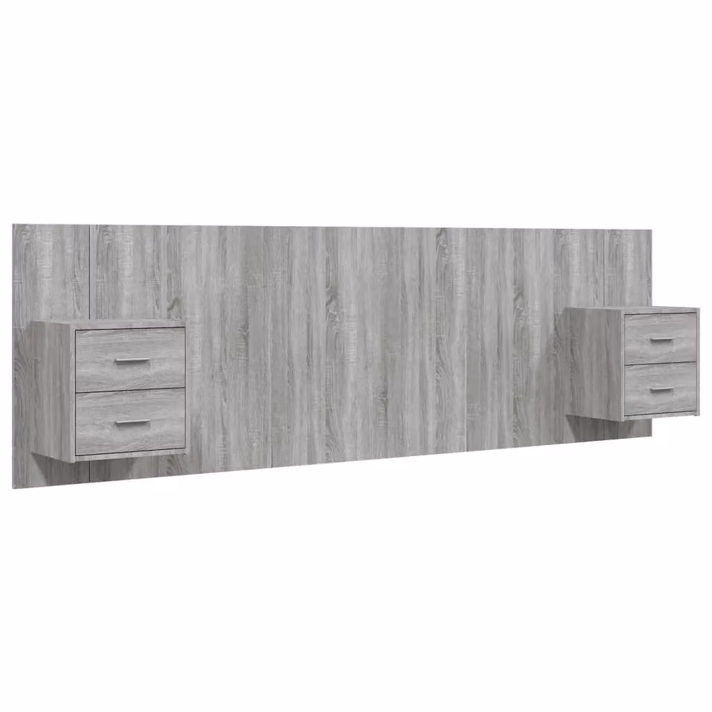 Berkfield Home Bed Headboard with Cabinets in Grey Sonoma Engineered Wood – 2