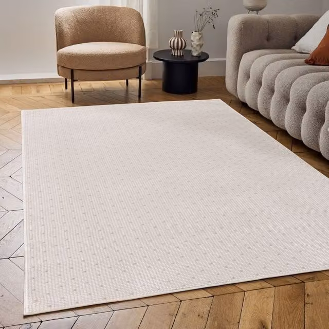 THE RUGS Carmel Modern Dotted Design Soft Pile Area Rug, Grey, W: 160 cm, D: 230 cm