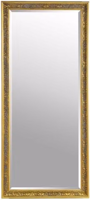 MirrorOutlet Classic Freestanding Full Length Rectangular Dress Mirror in Gold/Yellow