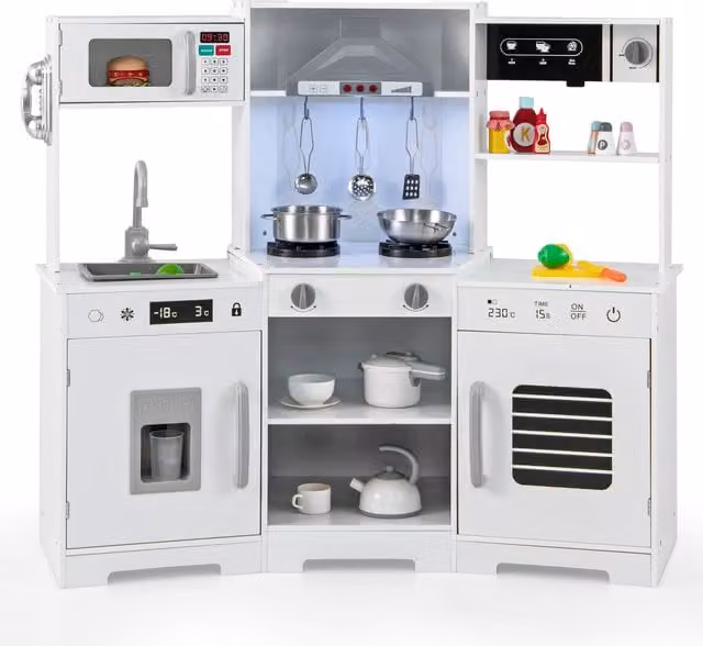 Costway Pretend Play Kitchen Accessory Playset in White