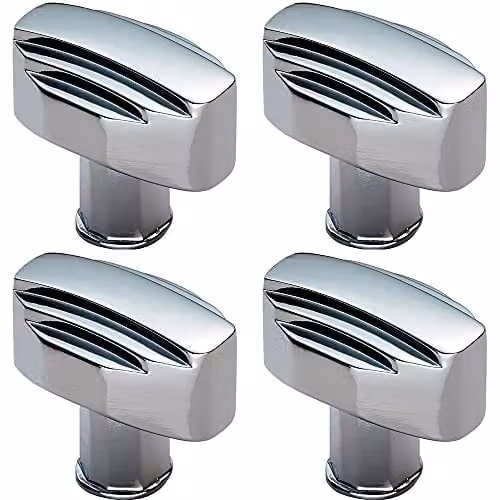 Loops 4 Pack Square Geometric Cabinet Door Knobs in Polished Chrome – 1