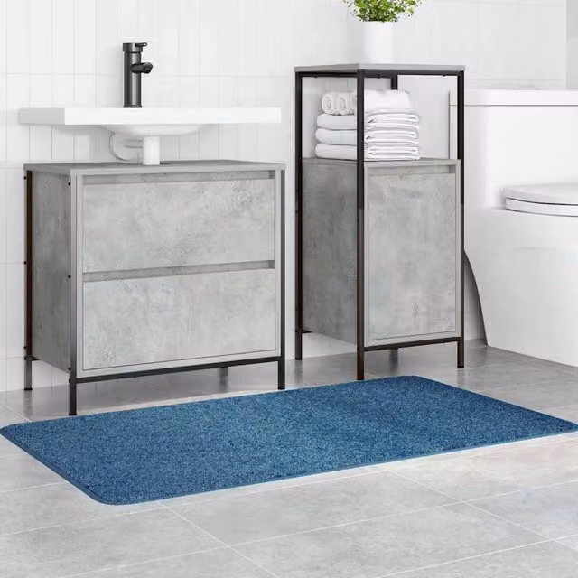 Berkfield Home Modern Rectangular Non-Slip Bath Mat, Blue, W: 70 cm, L: 120 cm