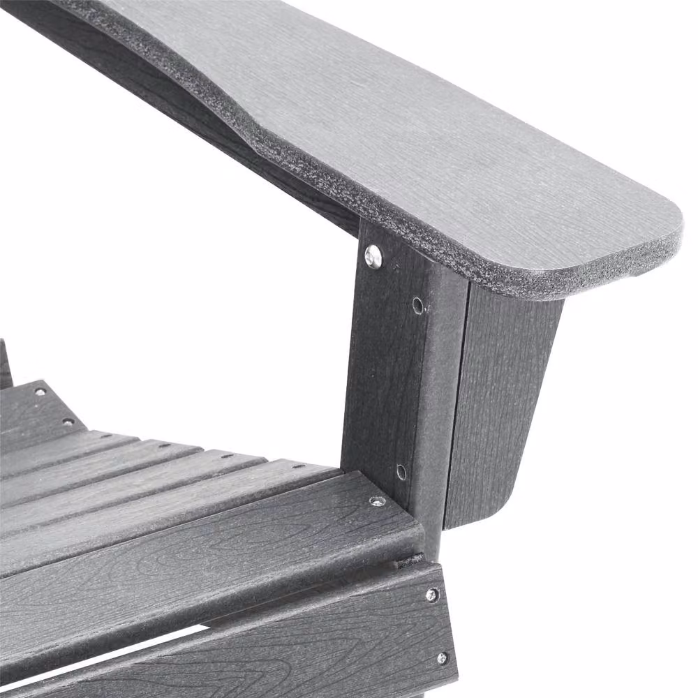Berkfield Home Adirondack Lounge Chair with Footrest in Light Grey HDPE – 5