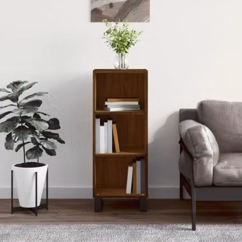 vidaXL Brown Oak Sideboard in Engineered Wood W/D/H: 34.5 x 32.5 x 90 cm – 1