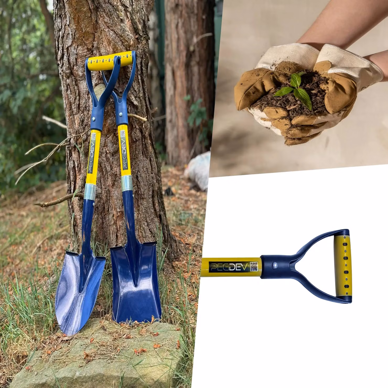 Pegdev Kids Sand Pit Shovel Set with Square and Round Mouths in Blue – 4
