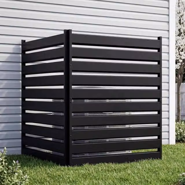 VOGREX 2 Panel Freestanding Garden Privacy Screen Paravent, Black, H: 106.68 cm x W: 96.52 cm