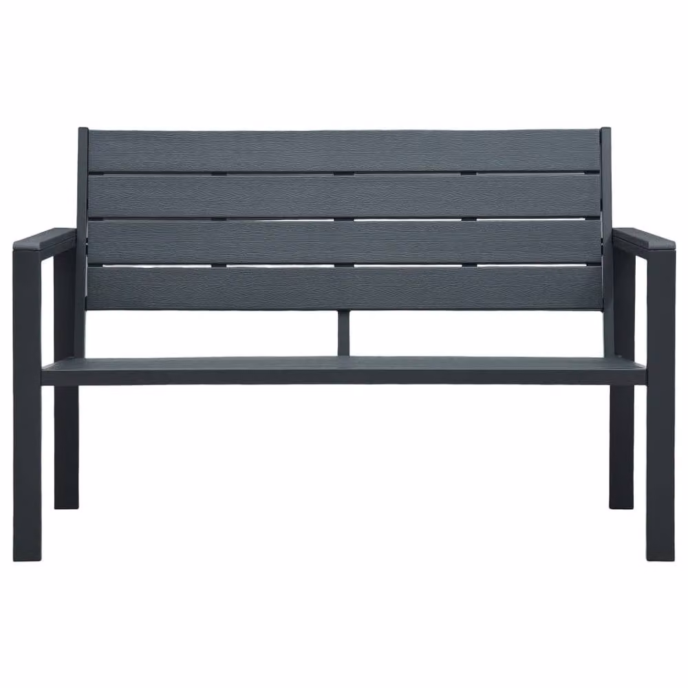 Berkfield Home Garden Bench in Grey Wood Look HDPE – 2