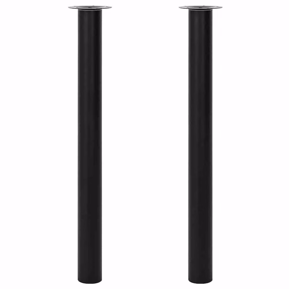 Berkfield Home Sturdy 2 Telescopic Metal Table Legs in Black, Height Adjustable 71 cm - 110 cm – 2