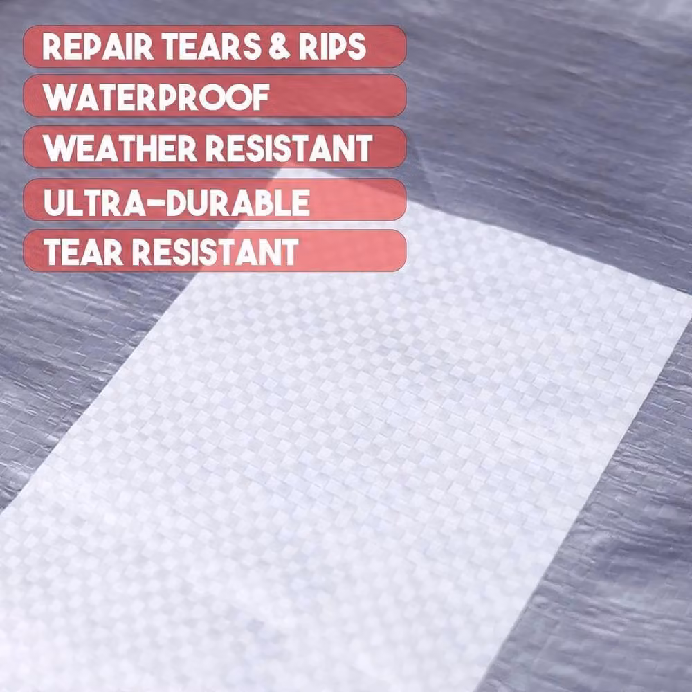 FLAVORA Clear Waterproof Adhesive Repair Patch Tape Kit, White, 10m – 2