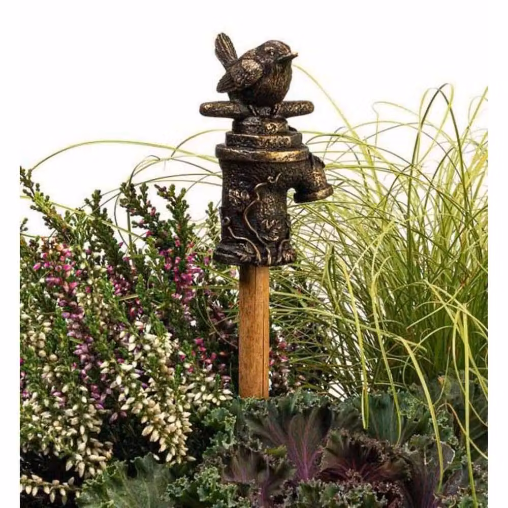 Jardinopia Antique Bronze Wren on Tap Metal Tabletop Ornament – 5
