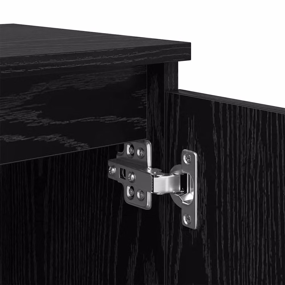 Berkfield Home Black Oak Nightstand, Black, W/D/H: 40 x 30 x 50 cm – 7