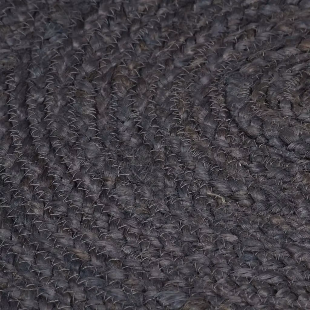 Berkfield Home Handmade Braided Jute Round Rug in Grey, Diameter: 120 cm – 3