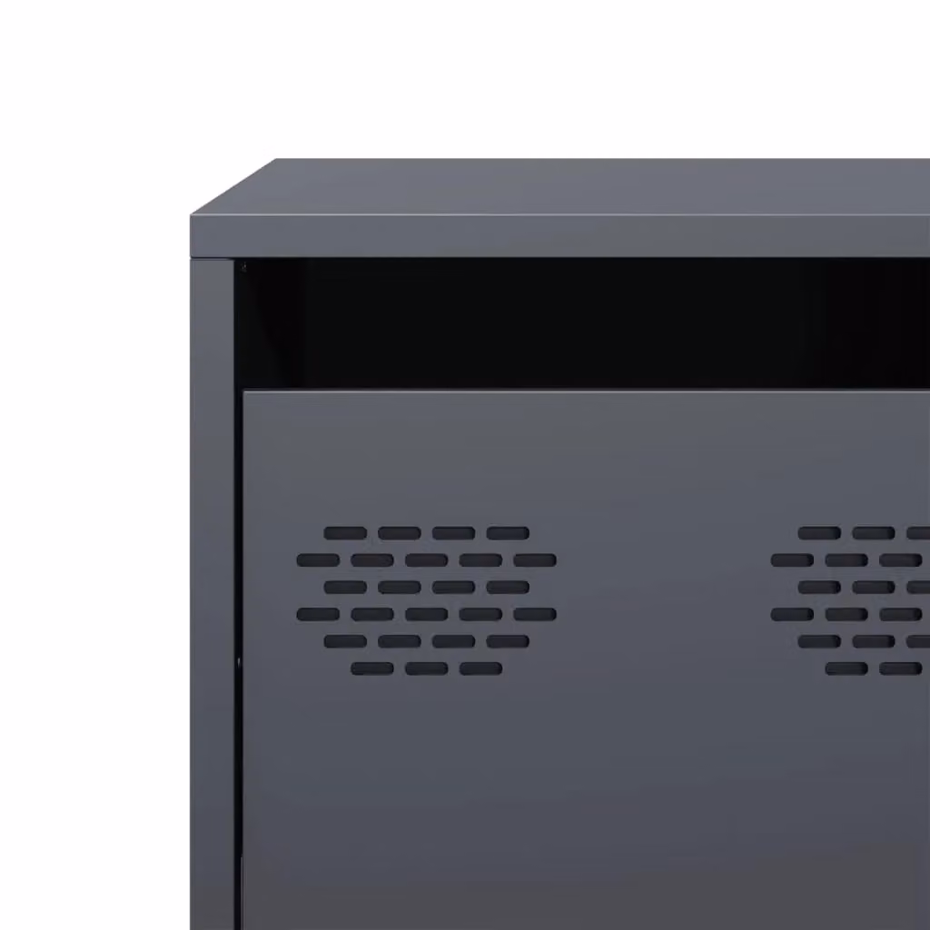 Berkfield Home Industrial TV Cabinet in Anthracite, W/D/H: 101.5 x 39 x 43.5 cm – 6