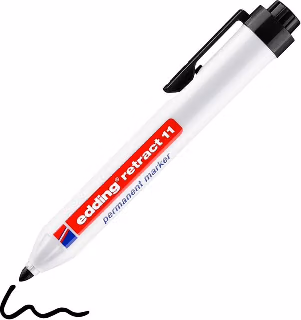 edding Permanent Marker Retract 11 with Bullet Tip in Black