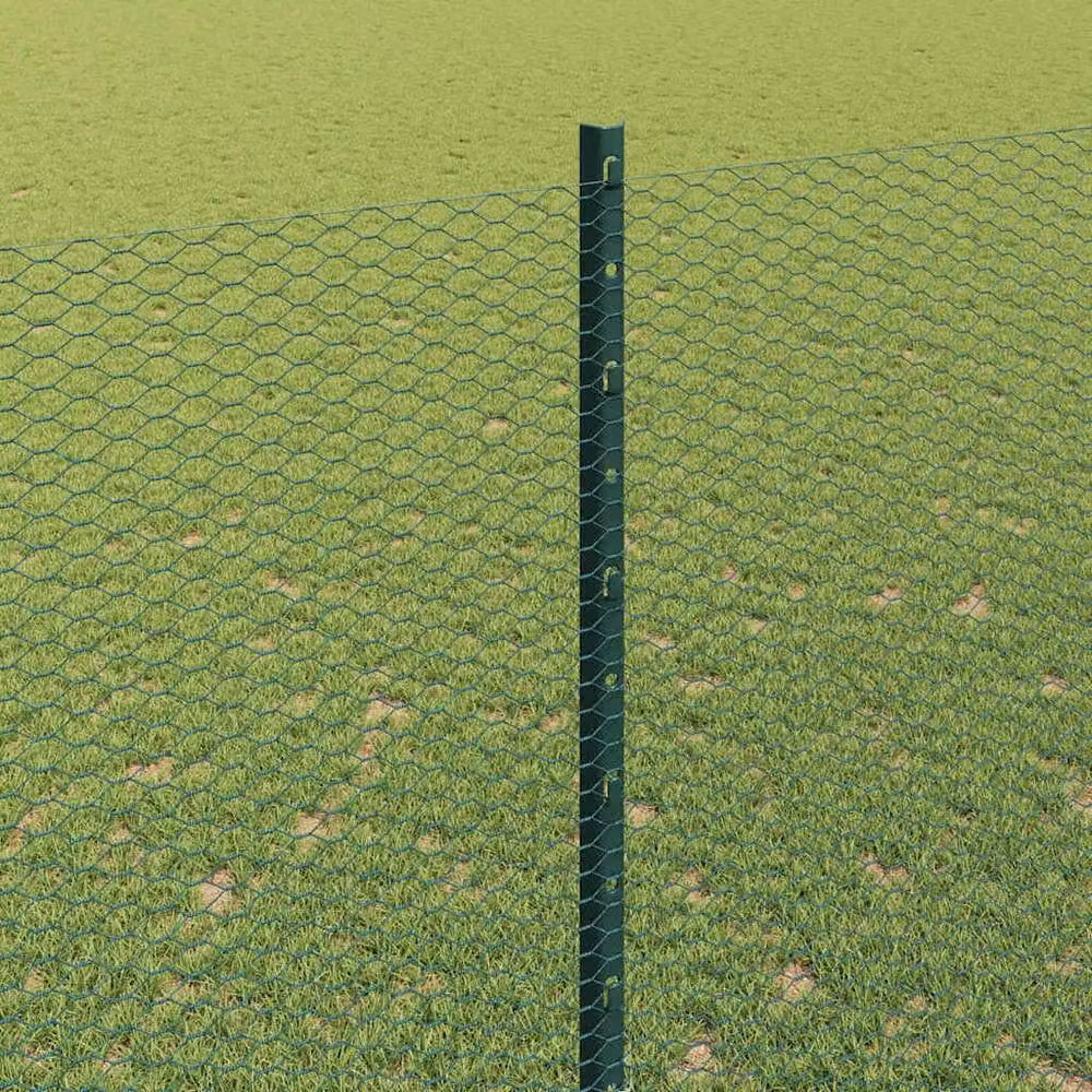 Berkfield Home Green Steel U-Channel Fence Posts, 5 Pack, Height: 160 cm – 1