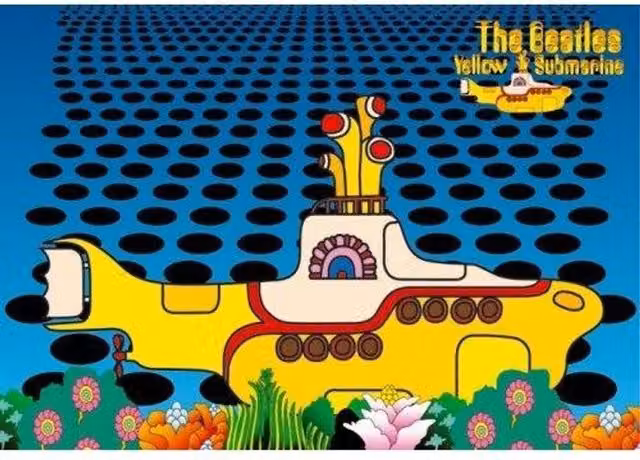 The Beatles Yellow Submarine Multicoloured Standard Postcard