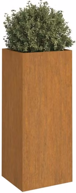 Berkfield Home Corten Steel Planter Tub in Brown, W/D/H: 32 x 29 x 75 cm